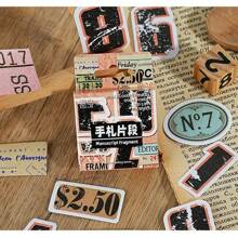46pcs/Box Vintage Numerical Stickers, Creative Aesthetic Sticker Decals, DIY Decorative Collage Craft Materials, Holiday Gifts, Personalized Scrapbooking School Supplies