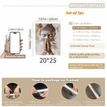 1 件，帆布悬挂，带框，海报，墙壁艺术，油画艺术，冥想姿势中的宁静佛像，现代简约风格，古铜饰面 - 非常适合客厅、卧室、家庭办公室装饰 - 增添宁静的宗教氛围 - 彩色 - 查看 17