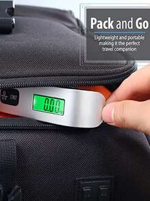 1 pieza Báscula electrónica portátil para equipaje que puede caber en una mochila de mano para medir paquetes de viaje o equipaje. Alta precisión de medición, hasta 50 kg, sin incluir la batería