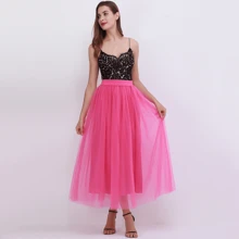 1 Pc Maxi Tulle Skirt With Removable Ribbon For Prom Party Halloween Cosplay Evening Costumes White Pink Burgundy Blush Pink Hot Pink Fall Clothes For Women