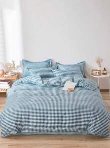 3-Piece Soft Brushed Plaid Duvet Cover Set (1*Duvet Cover + 2*Pillowcases),Comfortable And Skin-Friendly,Suitable For Bedroom, Guest Room, Can Be Given As A Gift