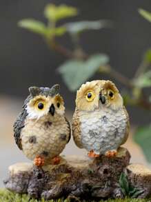 1/2/4pcs Resin Mini Owls, Miniature Figurines, Fairy Garden Accessories, Supplies, Animals For Garden, Micro Landscape, Plant Pots, Bonsai Craft Decor