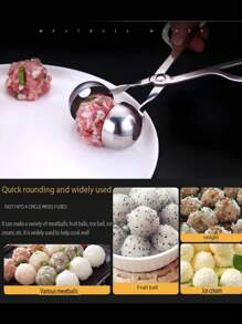 Make Delicious Meatballs Easily With This 1pc Kitchen Convenient Stainless Steel Meatball Maker!