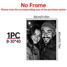 1pc Personalized Frameless Black And White Canvas Print, Custom Couple Photo Wall Art, Fashion Theme, Crafted Family Memories, Ideal For Christmas, Halloween, Easter, Valentine's Day, National Day Decor - 1Pc - View 16