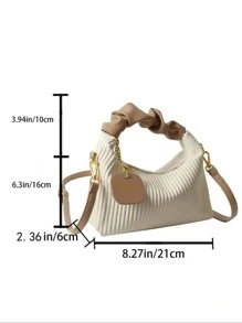 New Fashion Minimalist Versatile Pleated Woven PU Patchwork Tote Shoulder Crossbody Bag