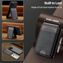 LC.IMEEKE 1pc Pu Leather Magnetic Wallet Card Holder Stand MagSafe Accessories Compatible With Phone 16 15 14 13 12 Pro/Pro Max/Plus/Mini