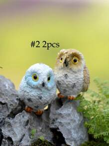 1/2/4pcs Resin Mini Owls, Miniature Figurines, Fairy Garden Accessories, Supplies, Animals For Garden, Micro Landscape, Plant Pots, Bonsai Craft Decor