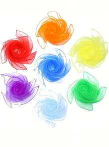 6pcs Vibrant Candy Color Square Scarves For Women,Fabric Sensory Dancing Scarves Set, Perfect For Casual Outings, Dance Performances, And Stylish Accessories, Hair Scarf - Multicolor - View 7