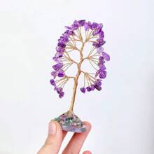 1pc Natural Crystal Tree Geode Specimen, Chakra Healing Crystals For Home/Office Decor