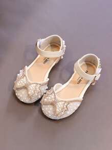 Scarpe per bambine, decorate con paillettes che imitano i diamanti, design a fiocco, rivestimento in pelle morbida, adatte per esibizioni, uso quotidiano e occasioni casual