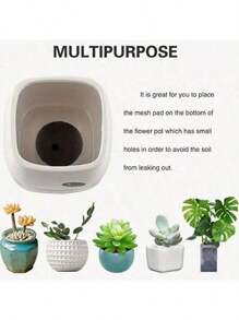 20pcs/50pcs Flowerpot Holes Net Pad, Round Drainage Hole Mesh Screen, Prevent Soil Erosion And Plant Drainage, Bonsai Flower Pot Bottom Grid Pad - Multicolor - View 2