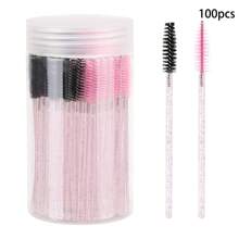 100 Stücke/Packung Wimpernbürsten Augenbrauenbürste tragbare Wimpern Spoolies für Wimpernverlängerung Make-up-Applikator für Augenbrauen
