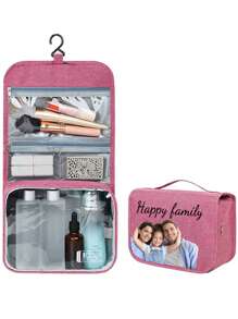 Custom Personalized High Capacity Toiletry Bag, Simple High-End Cosmetic Storage Bag, Waterproof Fashionable Hanging Wash Bag - Multicolor - View 4