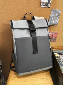 Fashionable, Simple, Portable, Personalized American Style Large Capacity Solid Color Contrasting Commuting Backpack, Business Multifunctional Travel Backpack, Suitable For Commuting, Students, School, Self-Study, Computer Bag, Shopping, Traveling, Parties, Shopping, Holiday Gifts. School Bag College Bag Laptop Bag - Multicolor - View 13