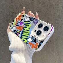Slogan 1pc Green Graffiti In English Pattern Phone Case, Shockproof Mobile Phone Case, IPhone Personalized Mobile Phone Case, A Variety Of Colors Can Be Chosen