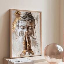 1 件，帆布悬挂，带框，海报，墙壁艺术，油画艺术，冥想姿势中的宁静佛像，现代简约风格，古铜饰面 - 非常适合客厅、卧室、家庭办公室装饰 - 增添宁静的宗教氛围 - 彩色 - 查看 7