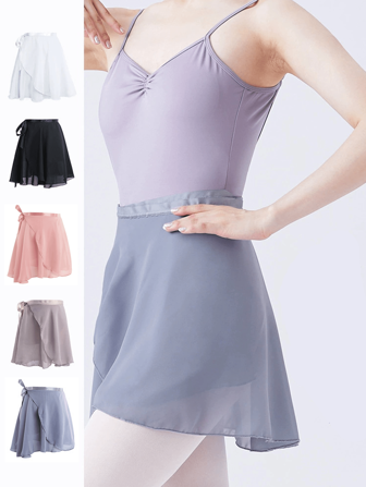 1 pieza Falda de tutú de ballet blanca elegante para mujer con cinturón - Gasa transparente, ideal para práctica y actuación de danza, diseño versátil de envoltura que cubre las caderas, adecuado para gimnasia y actividades en la playa, disfraz de actuación | Falda envolvente | Falda de poliéster
