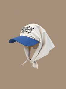 1pc Unisex Quick-Dry Patchwork Letter Embroidered Visor Baseball Hat, Versatile Neck Gaiter Scarf Headwrap For Outdoor, Sports, Casual, Suitable For Hiking, Cycling, Beach, Vacation,Summer - Multicolor - View 7