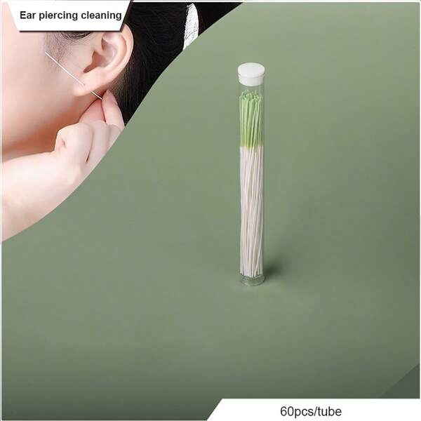 60pcs Ear Cleaning Line For Ear Piercing, Removing Dirt, Deodorizing And Anti-Clogging