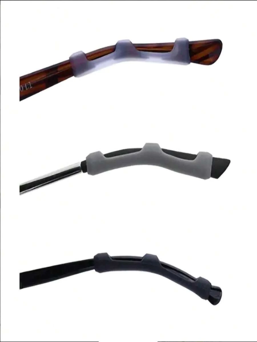 8 Peças Almofadas de Orelha de Óculos de Silicone Macias, Ganchos de Orelha Anti-Deslizamento para Óculos Confortáveis para Esportes, Corrida, Fitness, Evita que Caia, Design Elástico e Anti-Deslizante, Apoios de Nariz e Presilhas de Orelha de Silicone para Óculos