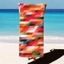 1pc Colorful Printed Beach Towel, 100% Polyester, Lightweight, Quick Dry, Absorbent, Modern Style, Rectangular Shape, Hand/Machine Washable, Suitable For Yoga, Travel, Swimming, Beach, Fitness, Camping, Bathroom, Valentine's Day, Birthday Gift Beach Essentials - Multicolor - View 34