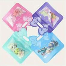 10 piezas de bolsas de regalo con lazo - Bolsas autosellantes - Empaque de tarjetas postales pequeñas - Artículos decorativos de caramelos y meriendas con lazo para llevar - Bolsas de plástico con soporte