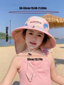 Sombrero con protector solar para niños, nuevo sombrero de ala ancha para primavera/verano, anti-UV para la playa, para niños y niñas de 3 a 8 años, diseño aleatorio