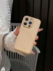 Funda de teléfono de lujo personalizada con tarjetero compatible con 16e 16 15 14 13 12 11 Pro Max Plus X XS XR Cubierta con iniciales personalizadas 3D grabadas con tecnología de estampado en caliente. Funda trasera clásica, un regalo perfecto para cumpleaños, graduación, bodas, Navidad, Halloween, baile de invierno, Día de la Madre, Día del Padre.