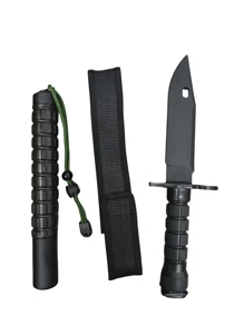 1pc Multi-Functional M9 Rubber & Plastic Soft Training Knife, Film & Tv Prop For Outdoor Activities, Hunting