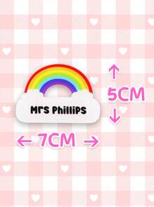 1 件亚克力个性化定制姓名徽章、护士/医生身份徽章、磁性徽章、彩虹徽章、有意义的礼物、彩虹条纹、云朵、毕业礼物、毕业别针