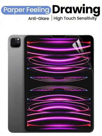 1pc High Definition, High Transparency, Scratch-Resistant, Shockproof, Full Screen Coverage, Anti-Fingerprint, Sensitive Touch, PET Film Screen Protector Soft Film, Compatible With Apple Tablets