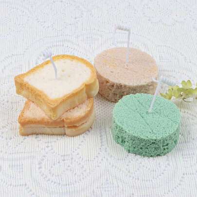 食品面包片硅胶蜡烛模具