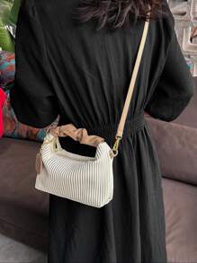 New Fashion Minimalist Versatile Pleated Woven PU Patchwork Tote Shoulder Crossbody Bag