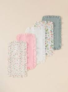 5pcs Soft & Comfortable Cotton Baby Bibs/Burp Cloths Set - Multicolor - View 3