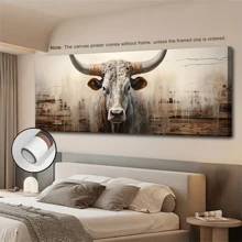 1 件超大别致农舍奶牛帆布墙艺术印刷品 - 现代动物墙面装饰，适用于客厅、卧室、家庭办公室 - 带框油画海报，艺术装饰风格，农舍风格，动物主题 - 彩色 - 查看 7
