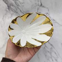 1个白色和金色陶瓷调味碗，手工绘制金色线条，可盛放手工蘸酱、莎莎酱、酱油、沙拉酱、小吃碗 - 彩色 - 查看 6