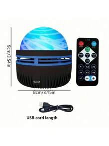 1pc Galaxy Projector, Bedroom Nightlight Projector, Adult Game Room, Home Theater, Ceiling, Room Decoration, Valentine's Day Gift Camping Wedding Decoration, 7-Color Pattern And Remote Control, USb Power Supply, New Year Gift/Wedding Game/Valentine's Day Gift, Some Parts Sent Randomly
