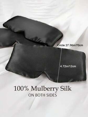 100% Blackout Black Luxury Mulberry Silk Sleep Mask Comfortable Soft Eye Shade Cover With Elastic Strap, Eye Mask Blindfold For Travel Nap Yoga, Eye Blinder For Works Airplane Travel Nap Yoga,School,Back To School,Travel,Travel Essentials,Home Essentials,Eye Mask,Sleep Mask