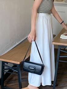 Women's Fashionable Underarm Polyester Shoulder Bag For Daily Wear - Black - View 5