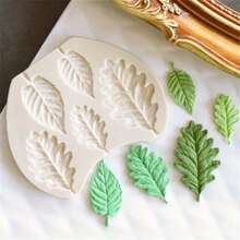 1pc Nature-Inspired Green Leaf, Rose Leaf, Elm Leaf, Turtle Back Leaf Silicone Cake Chocolate Mold, High-Quality Silicone Mold For Fondant, And Durable Kitchen Silicone Mold, Suitable For Various Holiday Cake Decorations - Forest Green Leaf Silicone Mold - View 4