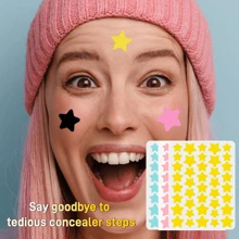 1440/960 parches en forma de estrella de hidrocloruro - 6 colores de parches para el acné veganos y libres de crueldad - Cubren granos durante la noche - Parches casi invisibles para todo tipo de piel