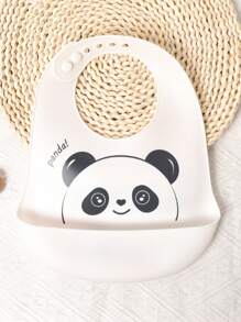 1pc Customized Baby Silicone Bib, Soft Adjustable Waterproof Anti-Dirty Anti-Leakage Bib, Cartoon Design, All Seasons