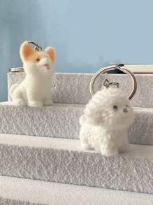 1/2 件可爱树脂卡通贵宾犬柯基犬钥匙扣，时尚汽车钥匙扣装饰礼物，送给朋友汽车配件包饰背包学校哥特式 Y2k 包挂绳带身份证夹汽车配件包饰 - 彩色 - 查看 2