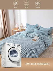 3-Piece Soft Brushed Plaid Duvet Cover Set (1*Duvet Cover + 2*Pillowcases),Comfortable And Skin-Friendly,Suitable For Bedroom, Guest Room, Can Be Given As A Gift