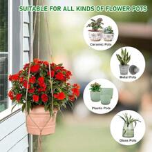 5pcs/10pcs Plant Hanging Hooks, Tassel Plant Hanging Hooks For Hanging Indoor Plant Pots, Plant Bracket Baskets With Jute Ropes, Suitable For Indoor & Outdoor Garden Home Decor - Natural Color - View 4