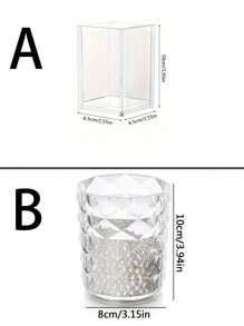 1 Soporte transparente de acrílico para brochas de maquillaje, cubo de almacenamiento creativo para brochas, caja de almacenamiento de plástico pequeña en forma de S, soporte de brochas en forma de diamante M, soporte de brochas en forma de diamante L3, caja de almacenamiento de cosméticos, para lápiz de labios, lápiz de cejas, brochas, papelería, decoración de escritorio, organizador de maquillaje, estuche de lápices con diseño de , caja de almacenamiento de brochas de maquillaje, para vacaciones en la playa, colección para baño, colección para dormitorio, gran capacidad