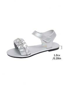 Women's Square Toe Elastic Rhinestone Embellished Flat Soft Bottom Slip-On Sandals, Versatile Summer Slippers, Non-Slip - Silver - View 8