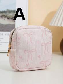 1 件蝴蝶图案多巴胺便携式卫生巾袋，紧凑型女性卫生用品架，奶油色迷你女孩包，圣诞节、新年优雅节日礼物