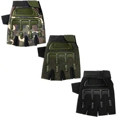 1 Cặp Găng Tay Xe Đạp Trẻ Em Găng Tay Tập Luyện Nửa Ngón Không Ngón Chống Trượt Cho Xe Đạp Xe Máy, Kiểu Dáng Ngẫu Nhiên