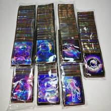 100 个混合图案聚酯薄膜袋，防臭自封拉链锁储物袋，铝箔 3D 激光全息彩虹迷你袋，可重复密封塑料袋，用于礼品包装、返校、学校用品 - 100pcs - 查看 8